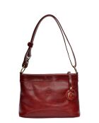 Sac porté épaule en cuir de vachette rouge - 19x29,5x7,5 cm