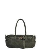 Handtasche aus grünem Veloursleder - 14,5 x 29 x 9,5 cm