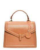 Handtasche aus cognacfarbenem Rindsleder - 21x26x8 cm