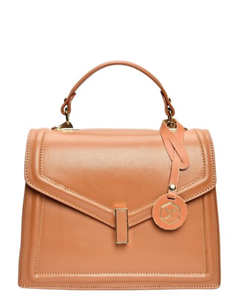 Handtasche aus cognacfarbenem Rindsleder - 21x26x8 cm