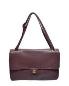 Weinfarbene Schultertasche aus Rindsleder - 22x33x9 cm