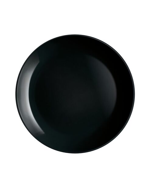 Lot de 6 assiettes en verre Diwali noir - D.25 cm