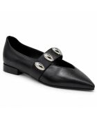Schwarze Lederballerinas Comillasna