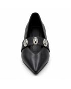 Schwarze Lederballerinas Comillasna