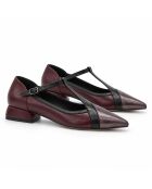 Bordeauxrote Triesteza-Lederballerinas