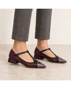 Bordeauxrote Triesteza-Lederballerinas