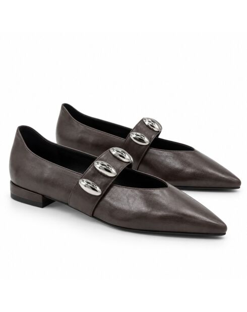 Ballerines en cuir Comillasna marron
