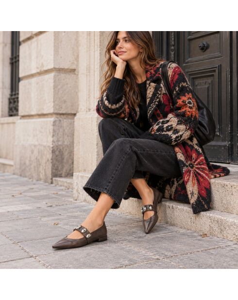 Ballerines en cuir Comillasna marron
