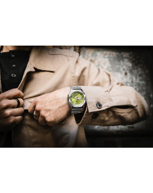 Montre Homme G-Shock GM-2110D-3AER en acier inoxydable argentée