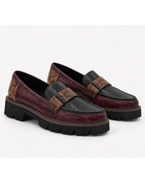 Mocassins en cuir Paviana bordeaux