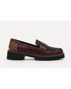 Mocassins en cuir Paviana bordeaux