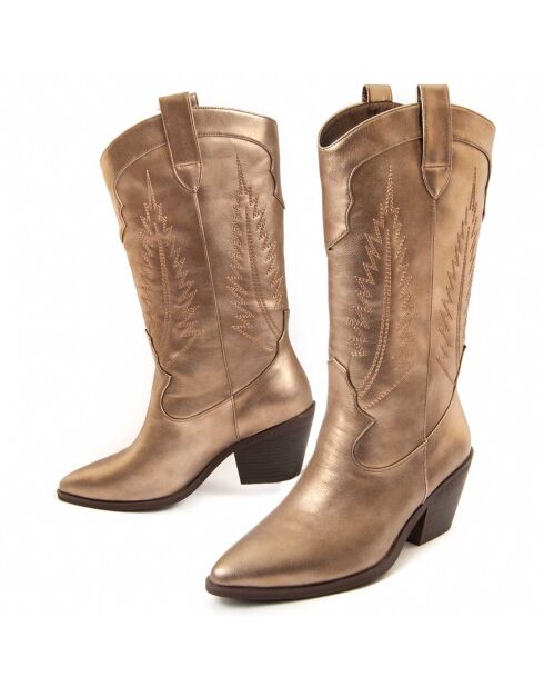 Bottes à talon Tejan2 dorées