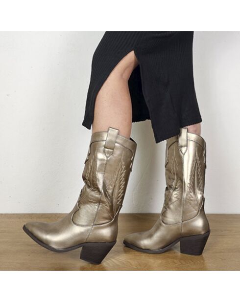 Bottes à talon Tejan2 dorées