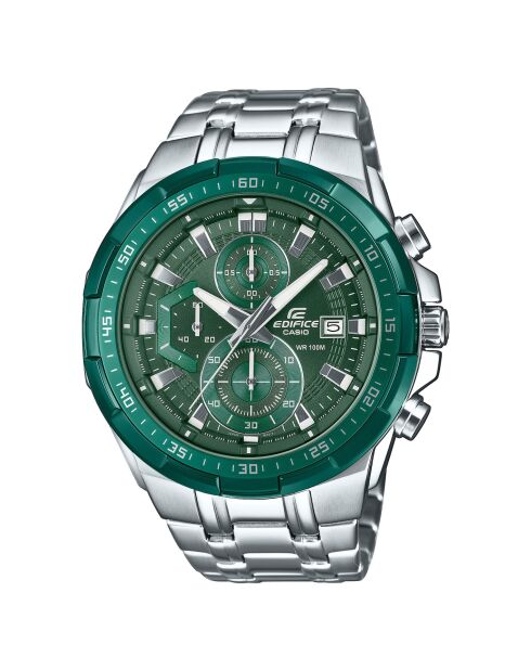 Montre Homme Edifice EFR-539DE-3AVUEF en acier inoxydable argentée