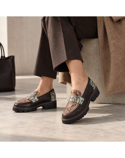 Mocassins en cuir Paviana taupe