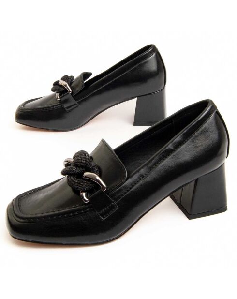 Mocassins à talon Miriel noirs