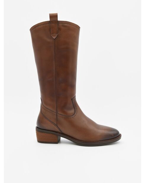 Bottes à talon en cuir Bro7 marron