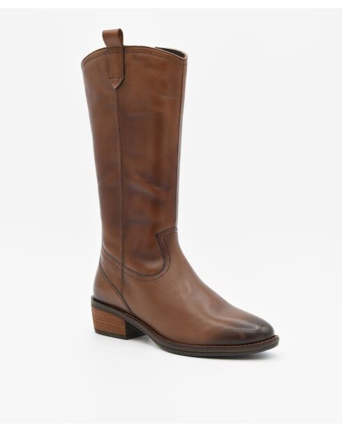 Bottes à talon en cuir Bro7 marron