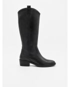 Schwarze Bro7 Stiefel mit Lederabsatz