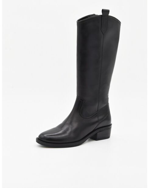 Schwarze Bro7 Stiefel mit Lederabsatz
