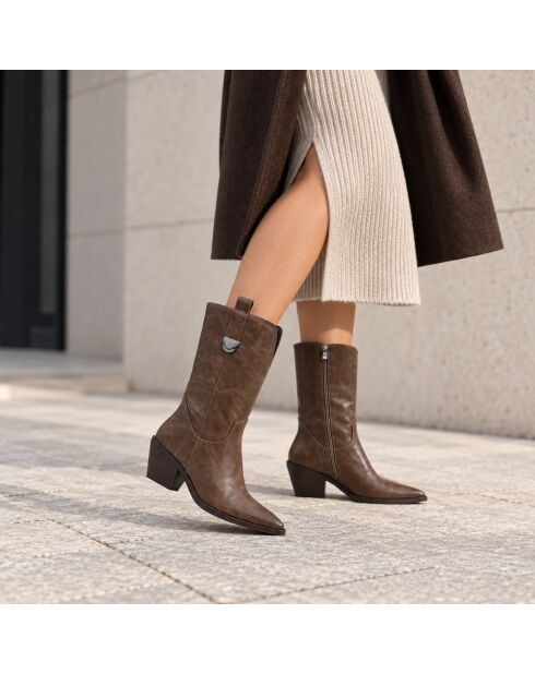 Bottes en cuir Dubrovnik taupe
