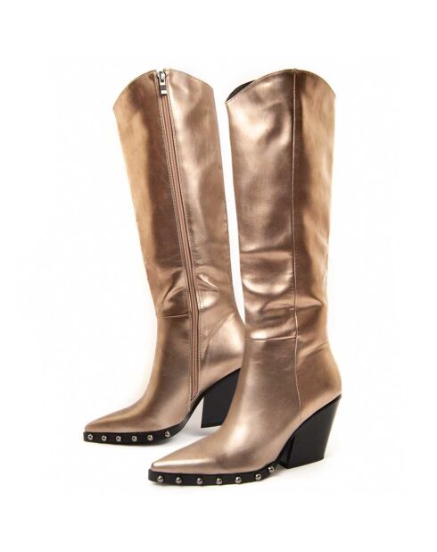 Bottes à talon Tejan4 dorées