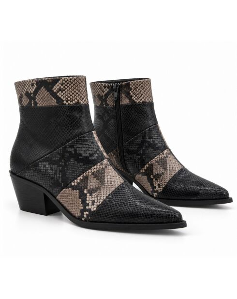 Bottines en cuir Niza noires