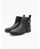Bottines plates en cuir Bro6 noires