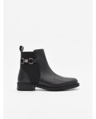 Bottines plates en cuir Bro6 noires