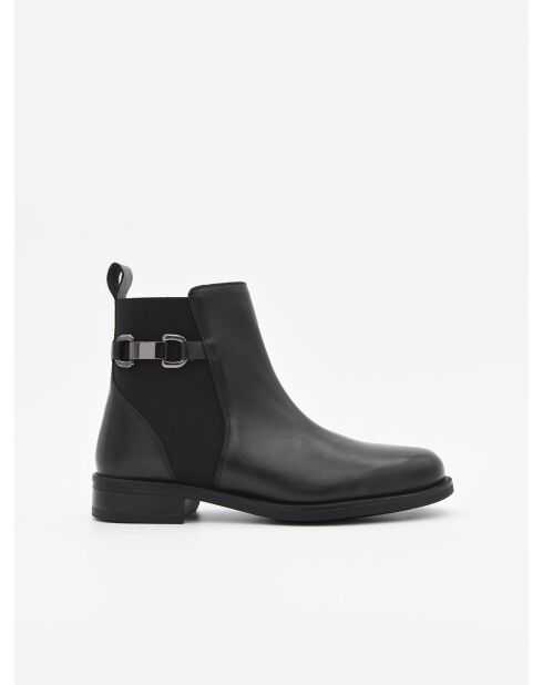 Bottines plates en cuir Bro6 noires