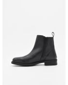 Bottines plates en cuir Bro6 noires