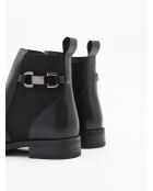Bottines plates en cuir Bro6 noires