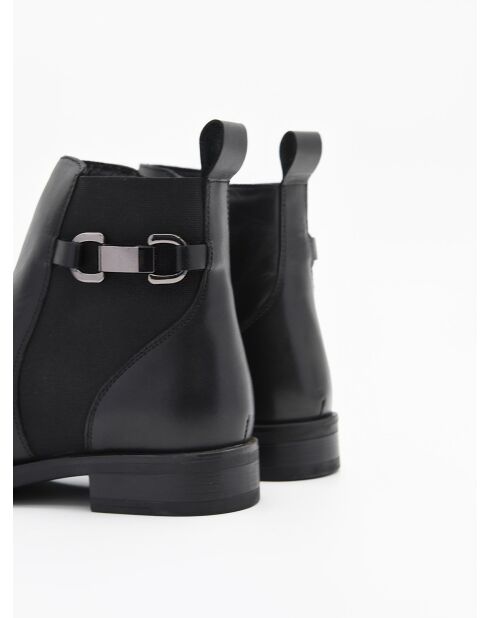 Bottines plates en cuir Bro6 noires