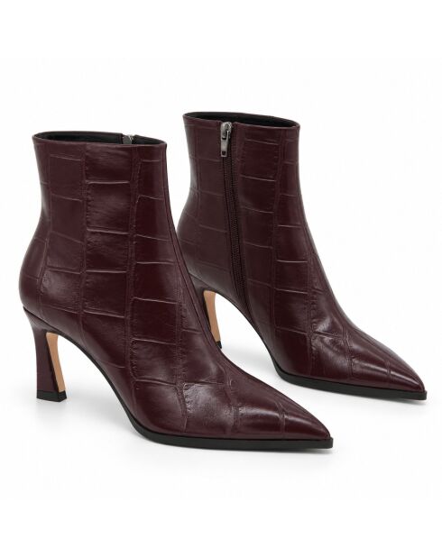 Bottines en cuir Gandiana bordeaux