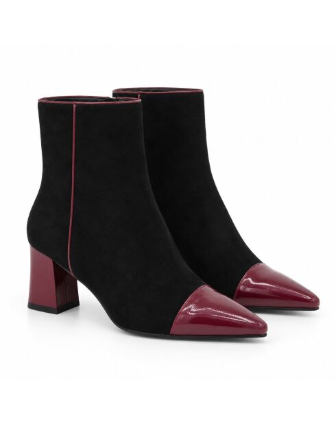 Bottines en cuir Malaga bordeaux