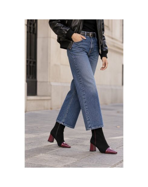 Bottines en cuir Malaga bordeaux