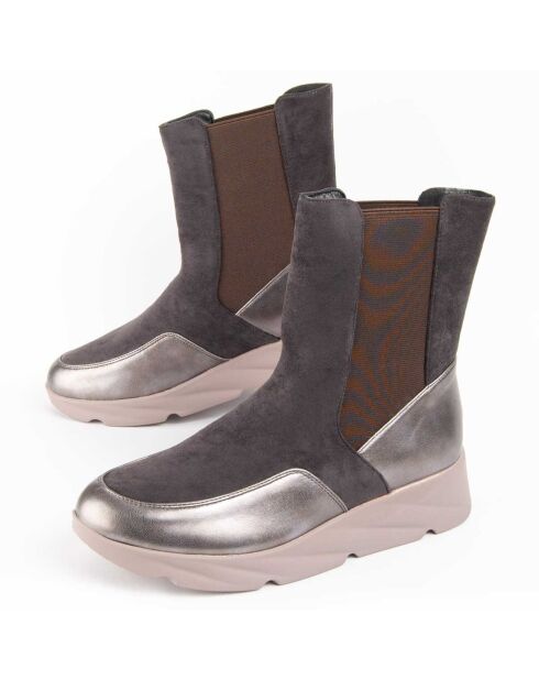 Bottines compensées Calig2 grises