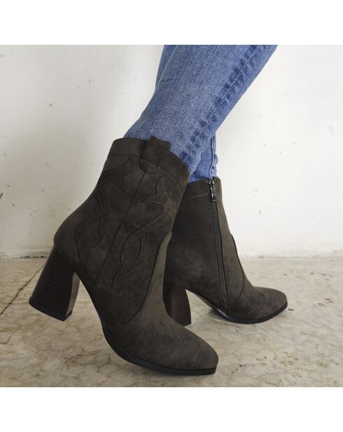 Bottines à talon Cacera vertes
