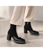Bottines en cuir Monza noires