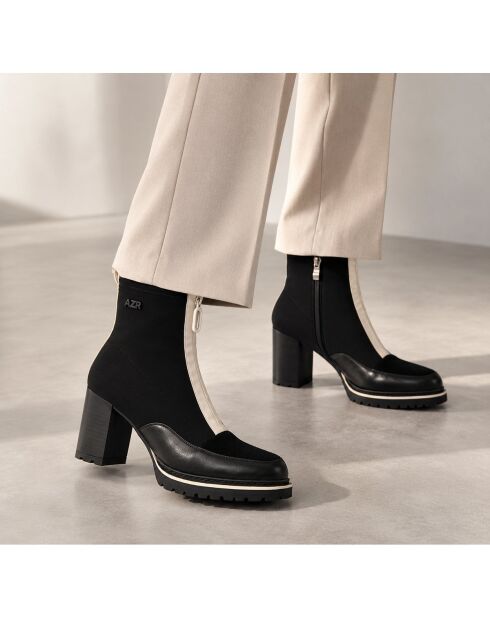 Bottines en cuir Monza noires