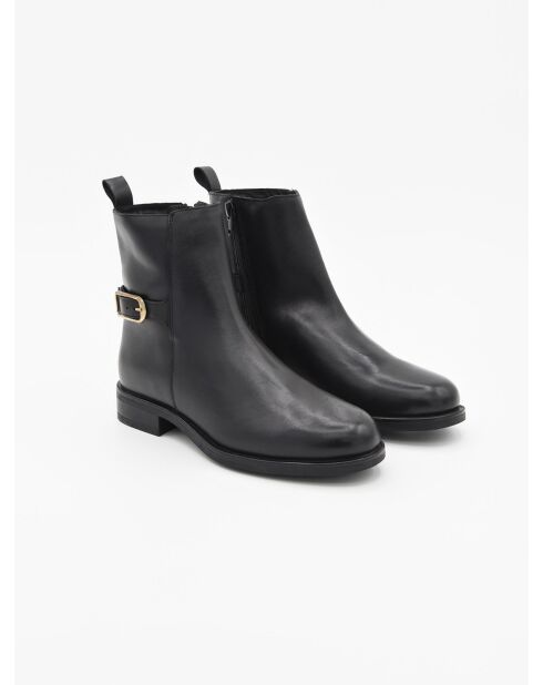 Bottines plates en cuir Bro4 noires