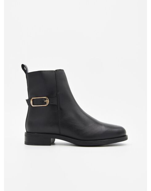 Bottines plates en cuir Bro4 noires
