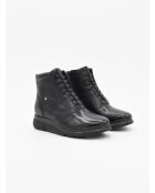 Bottines compensées en cuir Bro10 noires