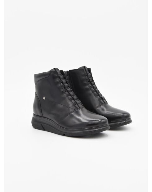 Bottines compensées en cuir Bro10 noires