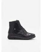 Bottines compensées en cuir Bro10 noires