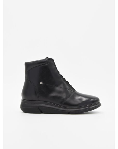 Bottines compensées en cuir Bro10 noires