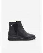 Bottines compensées en cuir Bro11 noires