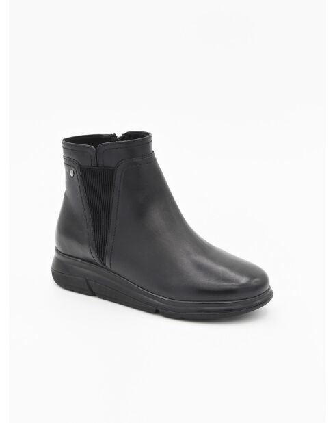 Bottines compensées en cuir Bro11 noires