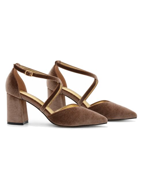 Escarpins en cuir Baeza taupe