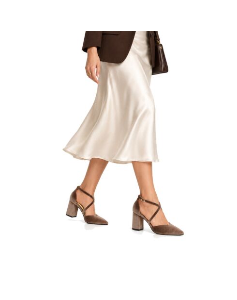 Escarpins en cuir Baeza taupe